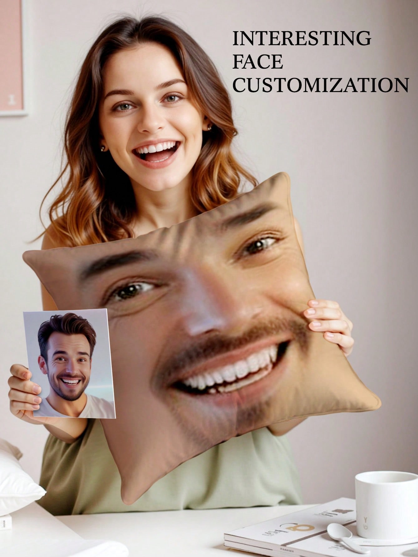 1pc Custom Face Square Pillow  - огляд і ціна Photography Ideas