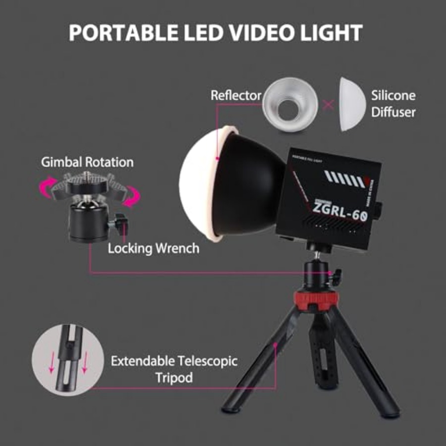 60W COB LED Video Light Handhe - огляд і ціна Photography Videos Free