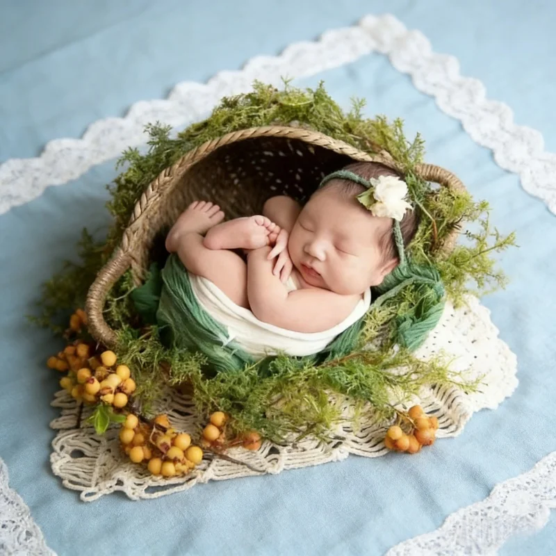 Round Rattan Woven Basket with - огляд і ціна Photography Framing
